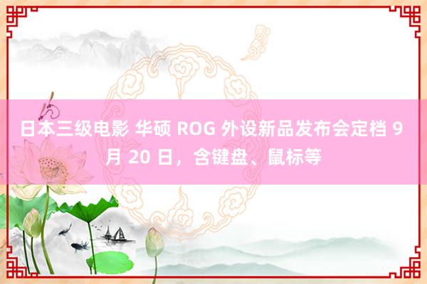 日本三级电影 华硕 ROG 外设新品发布会定档 9 月 20 日，含键盘、鼠标等