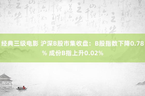 经典三级电影 沪深B股市集收盘：B股指数下降0.78% 成份B指上升0.02%