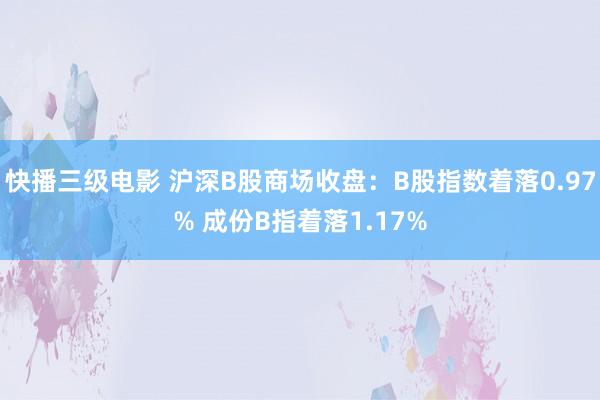 快播三级电影 沪深B股商场收盘：B股指数着落0.97% 成份B指着落1.17%