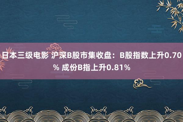 日本三级电影 沪深B股市集收盘：B股指数上升0.70% 成份B指上升0.81%