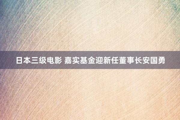 日本三级电影 嘉实基金迎新任董事长安国勇