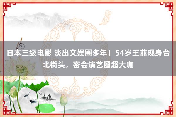 日本三级电影 淡出文娱圈多年！54岁王菲现身台北街头，密会演艺圈超大咖