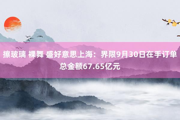 擦玻璃 裸舞 盛好意思上海：界限9月30日在手订单总金额67.65亿元