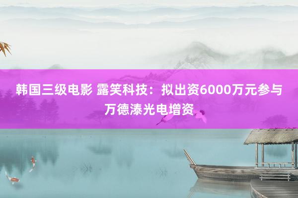 韩国三级电影 露笑科技：拟出资6000万元参与万德溙光电增资