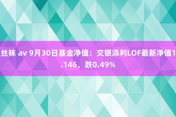 丝袜 av 9月30日基金净值：交银添利LOF最新净值1.146，跌0.49%