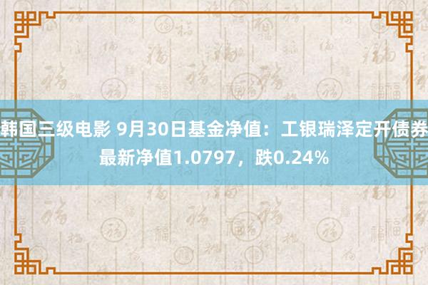 韩国三级电影 9月30日基金净值：工银瑞泽定开债券最新净值1.0797，跌0.24%