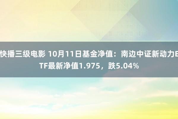 快播三级电影 10月11日基金净值：南边中证新动力ETF最新净值1.975，跌5.04%