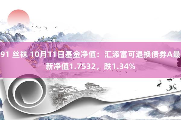 91 丝袜 10月11日基金净值：汇添富可退换债券A最新净值1.7532，跌1.34%