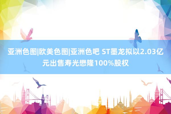 亚洲色图|欧美色图|亚洲色吧 ST墨龙拟以2.03亿元出售寿光懋隆100%股权