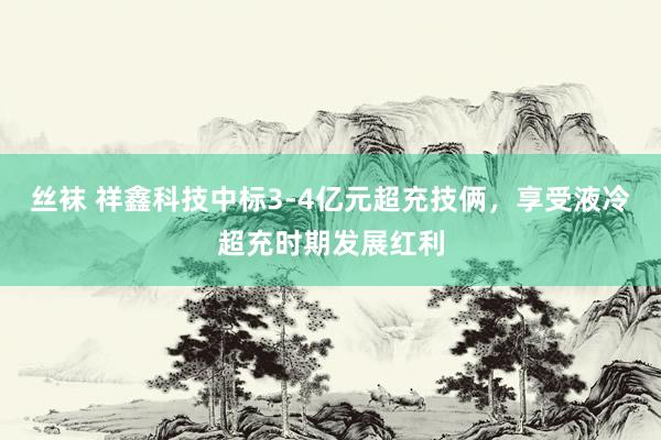 丝袜 祥鑫科技中标3-4亿元超充技俩，享受液冷超充时期发展红利