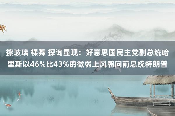 擦玻璃 裸舞 探询显现：好意思国民主党副总统哈里斯以46%比43%的微弱上风朝向前总统特朗普