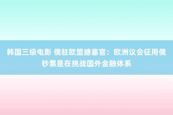 韩国三级电影 俄驻欧盟搪塞官：欧洲议会征用俄钞票是在挑战国外金融体系