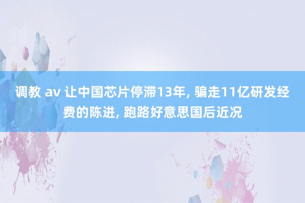 调教 av 让中国芯片停滞13年, 骗走11亿研发经费的陈进, 跑路好意思国后近况