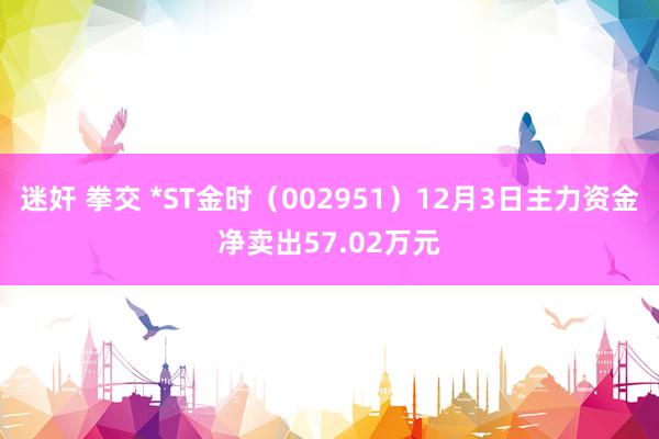 迷奸 拳交 *ST金时（002951）12月3日主力资金净卖出57.02万元