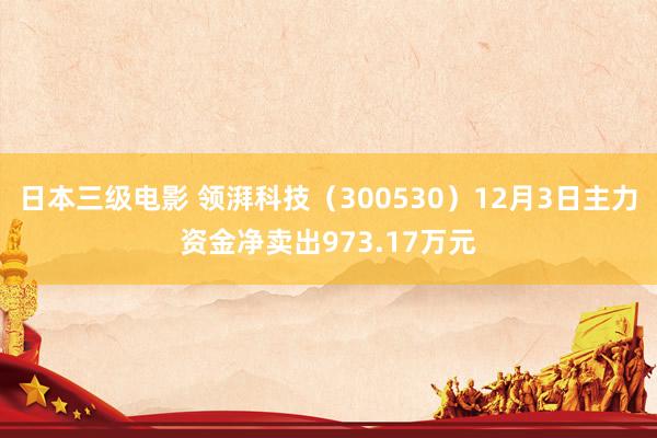 日本三级电影 领湃科技（300530）12月3日主力资金净卖出973.17万元