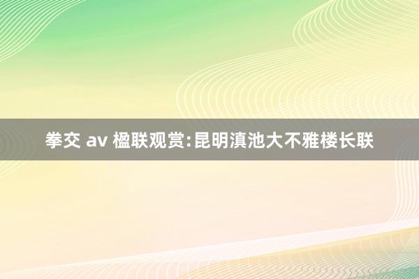 拳交 av 楹联观赏:昆明滇池大不雅楼长联