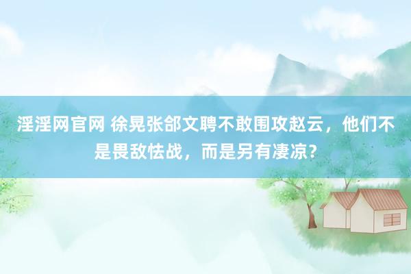 淫淫网官网 徐晃张郃文聘不敢围攻赵云，他们不是畏敌怯战，而是另有凄凉？