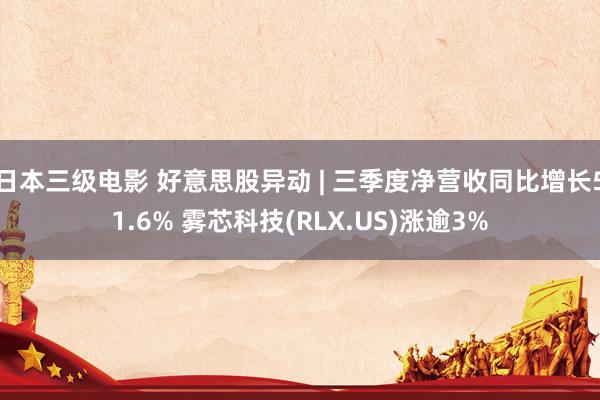 日本三级电影 好意思股异动 | 三季度净营收同比增长51.6% 雾芯科技(RLX.US)涨逾3%