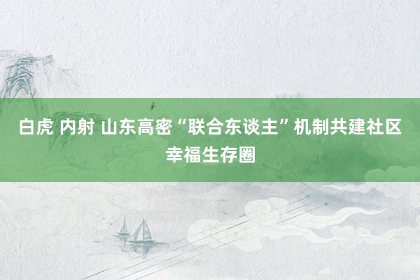 白虎 内射 山东高密“联合东谈主”机制共建社区幸福生存圈