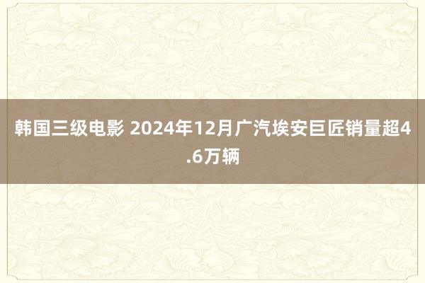 韩国三级电影 2024年12月广汽埃安巨匠销量超4.6万辆