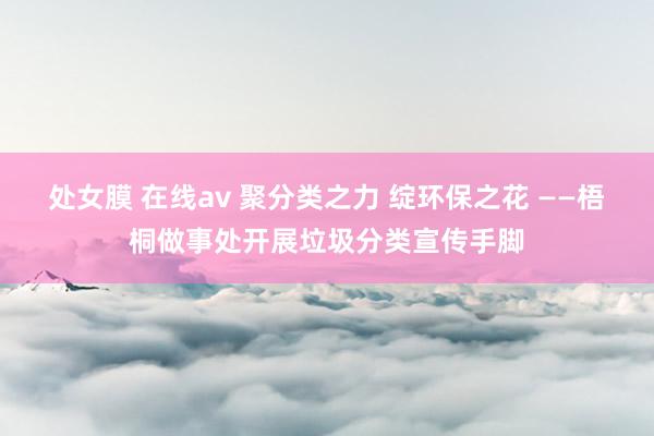 处女膜 在线av 聚分类之力 绽环保之花 ——梧桐做事处开展垃圾分类宣传手脚