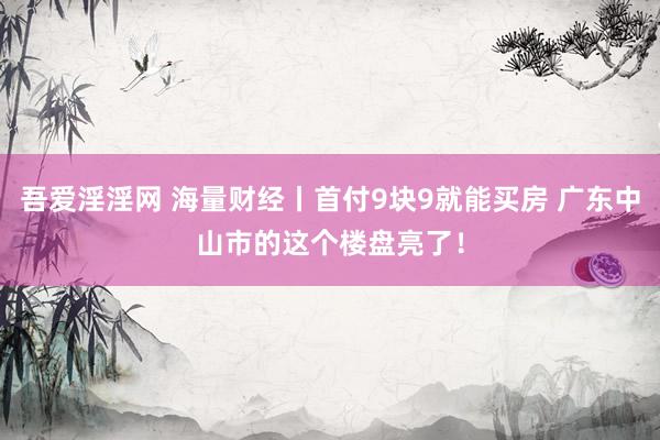 吾爱淫淫网 海量财经丨首付9块9就能买房 广东中山市的这个楼盘亮了！