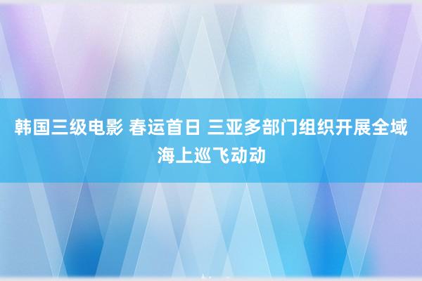 韩国三级电影 春运首日 三亚多部门组织开展全域海上巡飞动动